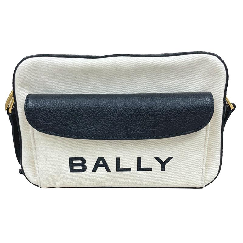BALLY バリー 新品 アウトレット 6304578 BAR DANIEL ショルダーバッグ ホワイト×ブラック ファブリック レザー | Bally | 01