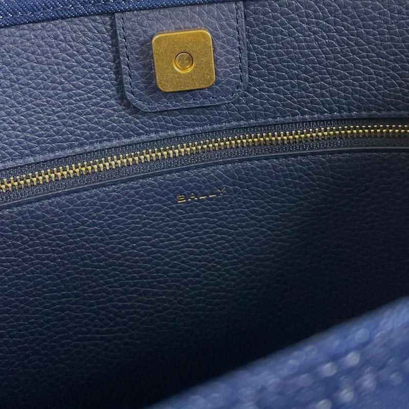 BALLY バリー 新品 アウトレット 6306496 BAR KEEP ON NS トートバッグ ブルー ネイビー ファブリック レザー | Bally | 05