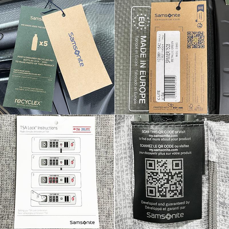 アウトレット！ サムソナイト  94L  C-LITE シーライト 75cm メタリックグリーン コスモライト スピナー75 軽量 スーツケース 並行輸入品 | Samsonite | 05