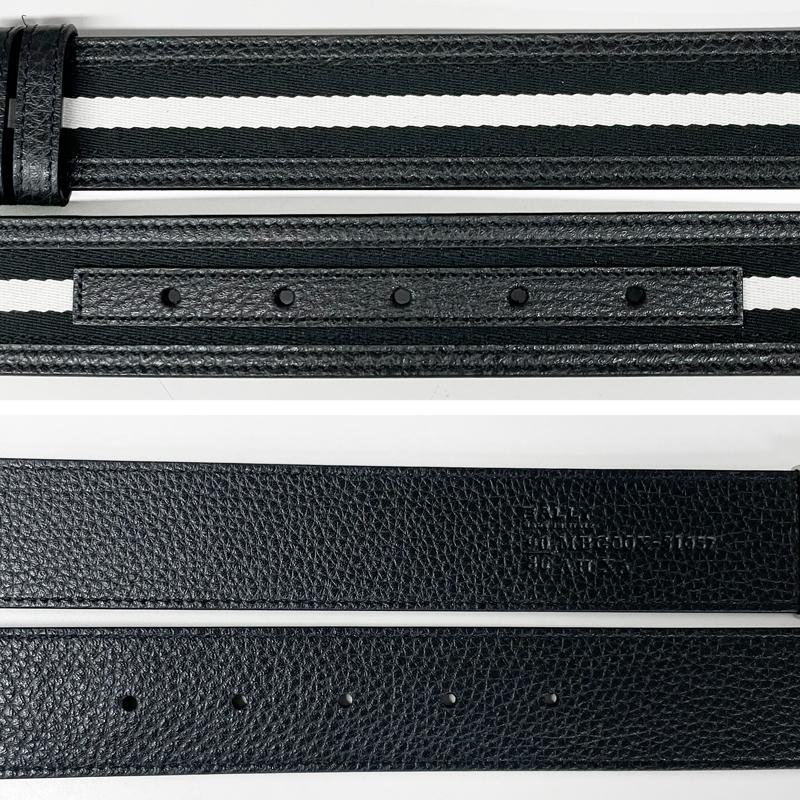 BALLY バリー 新品 アウトレット B BOLD 35 R.TSP / I945P 95 ブラック レザー キャンバス リバーシブル メンズ ベルト 並行輸入品 | Bally | 04