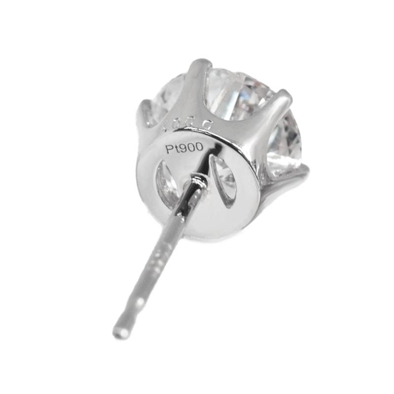 Pt900 1ct ダイヤピアス 片耳 プラチナ 1粒ダイヤモンド メンズ 1.060