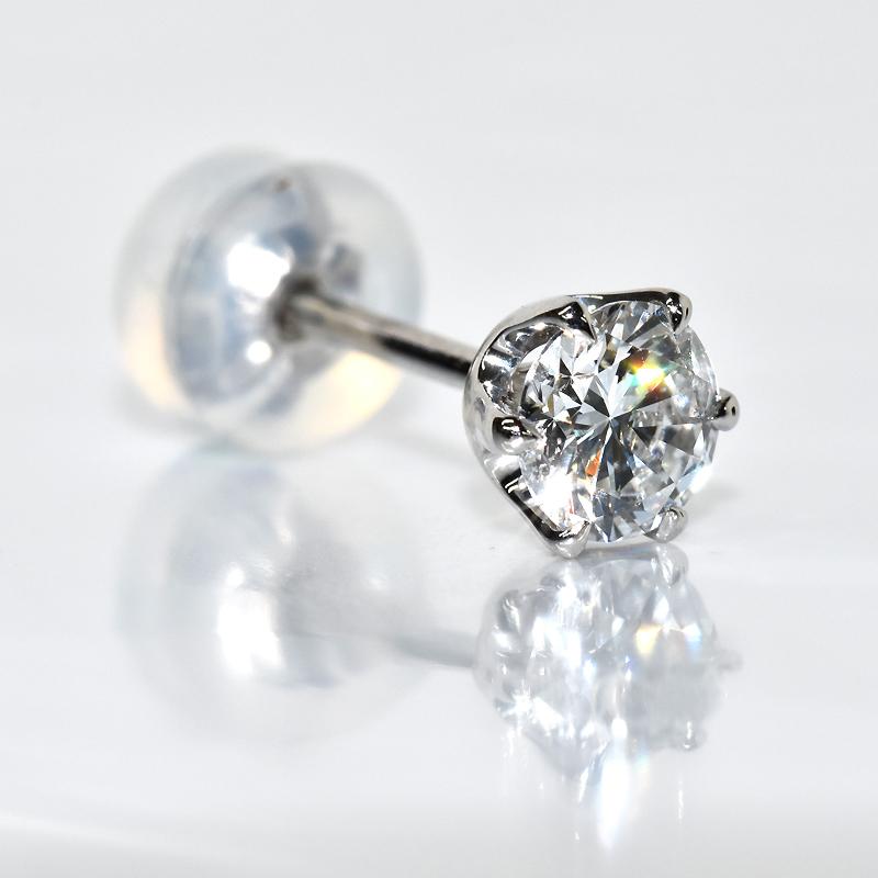 Pt900天然ダイヤモンドの片耳ピアス（5mm） Pt900天然ダイヤモンドの片耳ピアス（5mm）