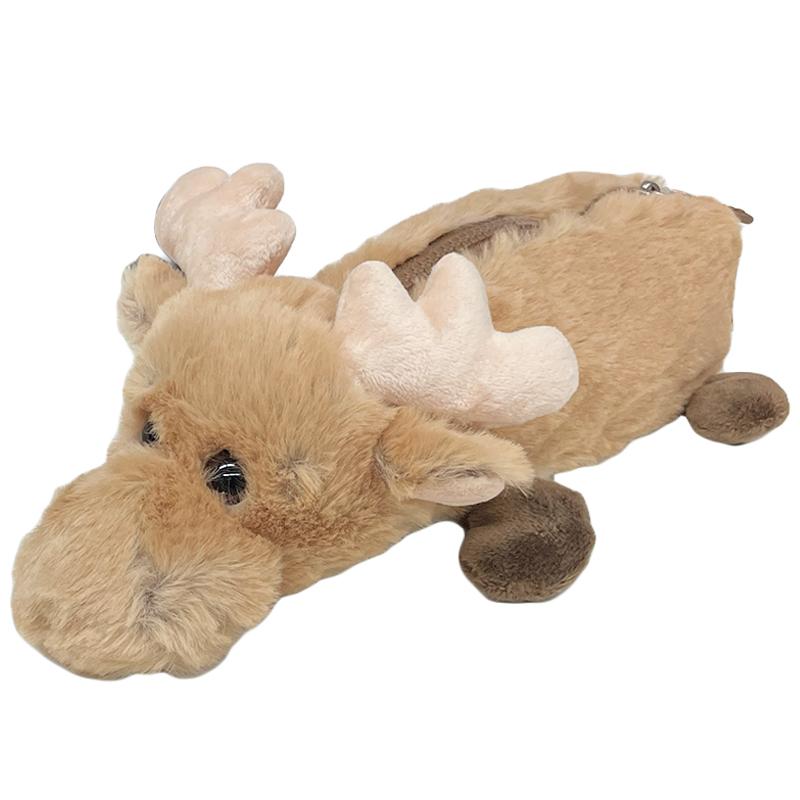新品 Cute Since 1999 アニマル ペンポーチ 筆箱 ムース トナカイ 大容量  ペンケース ぬいぐるみ ふわふわ素材 かわいい 動物 送料無料 | 