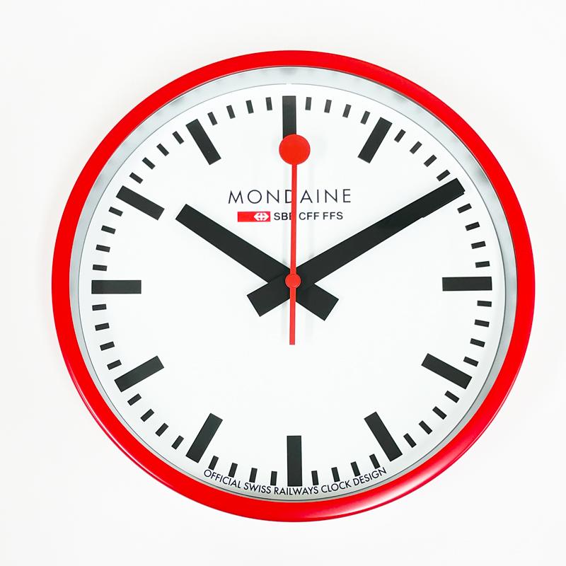 モンディーン MONDAINE ウォール クロック Wall Clock 掛け時計 A990.CLOCK.11SBC 25cm レッド 並行輸入品 | MONDAINE | 02
