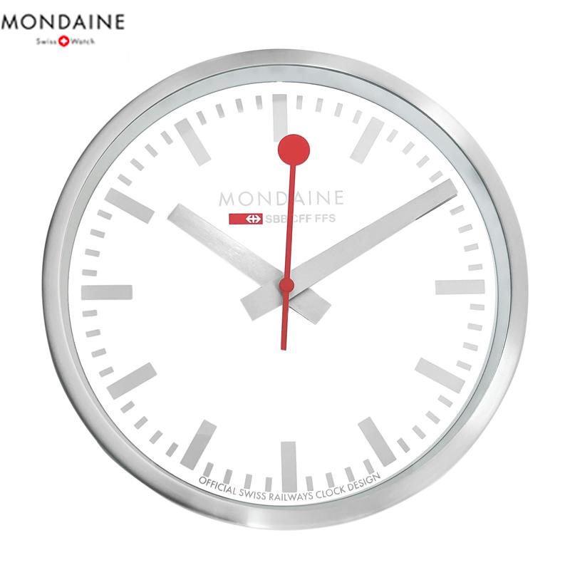 モンディーン MONDAINE ウォール クロック Wall Clock 掛け時計 AA990.CLOCK.18SBV 25cm  シルバー 並行輸入品 | MONDAINE