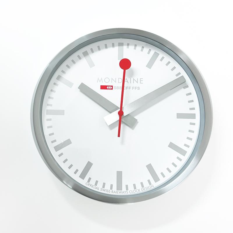モンディーン MONDAINE ウォール クロック Wall Clock 掛け時計 AA990.CLOCK.18SBV 25cm  シルバー 並行輸入品 | MONDAINE | 01