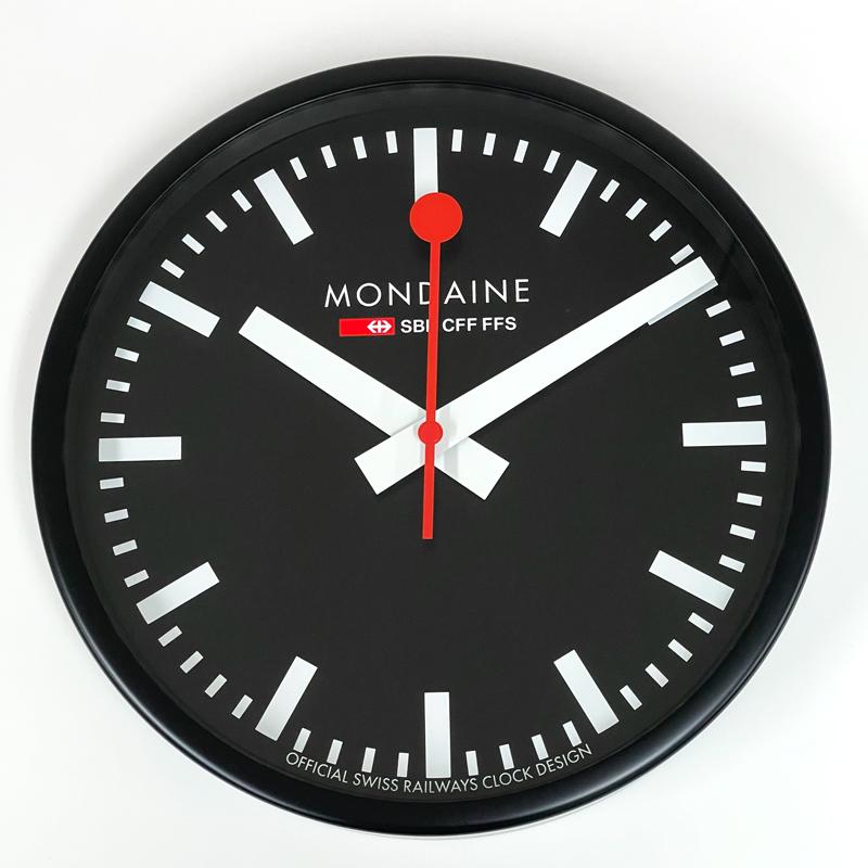 モンディーン MONDAINE ウォール クロック  Wall Clock  掛け時計 A990.CLOCK.64SBB 25cm ブラック 並行輸入品 | MONDAINE | 02