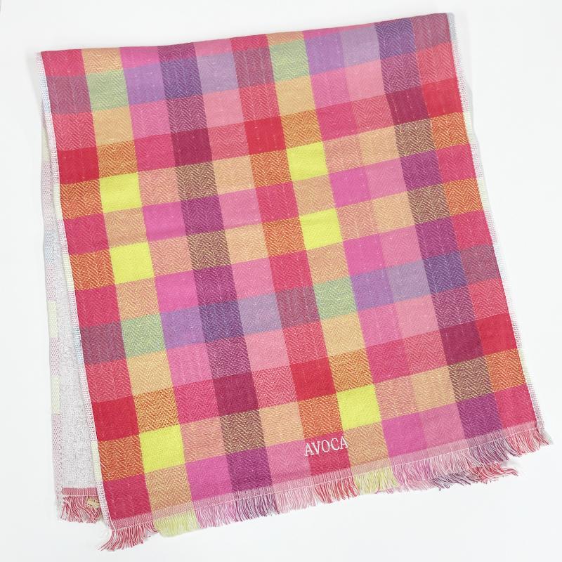 AVOCA アヴォカ フェイスタオル  ピンク系 ブルーグリーン系  2色10枚セット 綿100% 35×77cm ブロックチェック柄 裏パイル地 送料無料 | feiler | 03