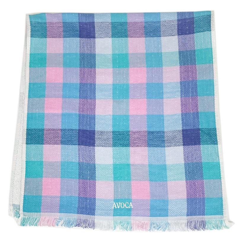 AVOCA アヴォカ フェイスタオル  ピンク系 ブルーグリーン系  2色10枚セット 綿100% 35×77cm ブロックチェック柄 裏パイル地 送料無料 | feiler | 06