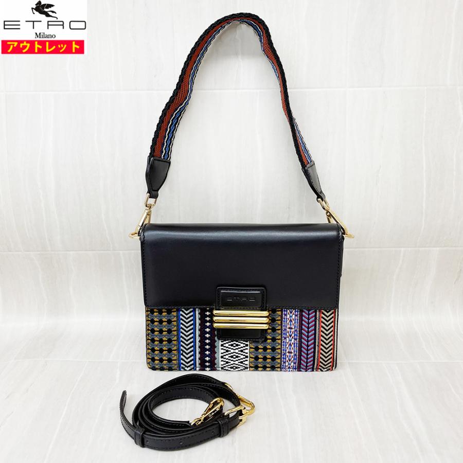 ETRO エトロ 新品 アウトレット 1H715 9401 2 ブラック 2WAYショルダー