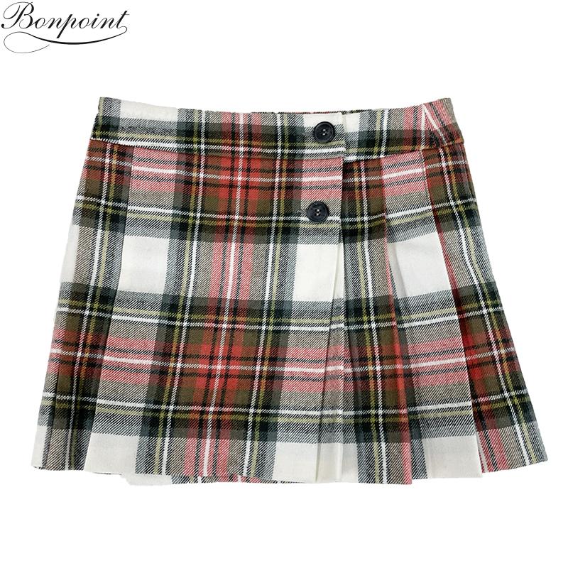 Bonpoint ボンポワン 新品 アウトレット 6A/120 cm チェック スカート  W04GSKW00005 451A  女の子  女子 子ども ジュニア 並行輸入品 | Bonpoint