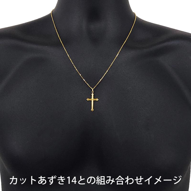 K18 シンプルクロス25 18金 ペンダントトップ クロス 十字架 チャーム  ヘッド 18金 ゴールド ネックレス メンズ 送料無料の画像