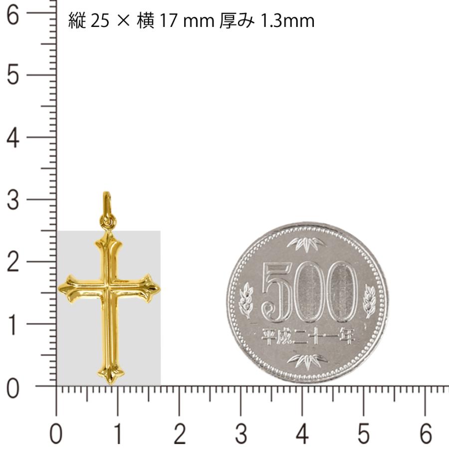 K18 シンプルクロス25 18金 ペンダントトップ クロス 十字架 チャーム  ヘッド 18金 ゴールド ネックレス メンズ 送料無料の画像