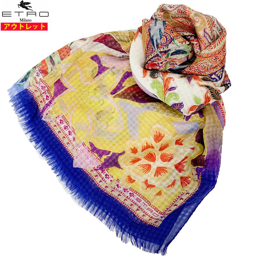 ETRO エトロ 新品 ストール ペイズリー/フラワー柄 【ST22】10007 5615