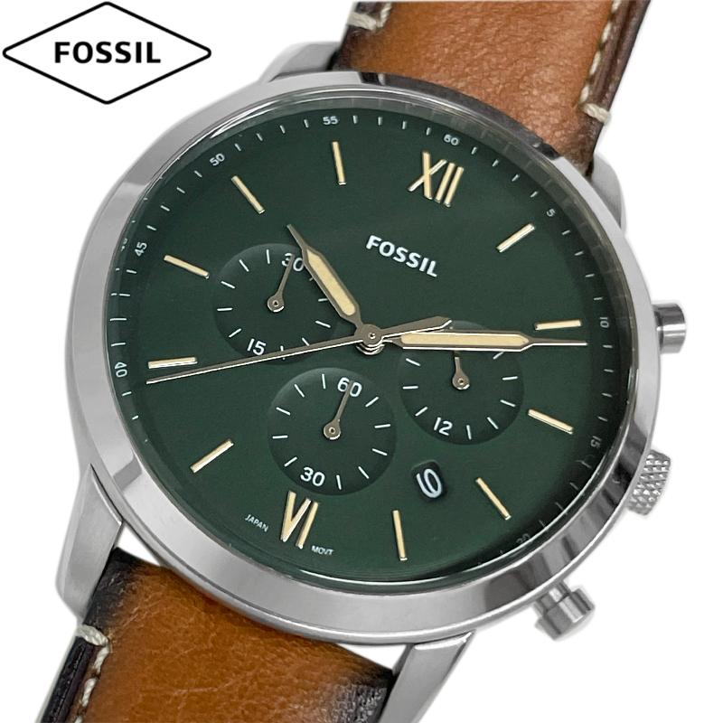 FOSSIL（フォッシル） 腕時計 新品・アウトレット NEUTRA ニュートラ FS5963 メンズ グリーン文字盤 クォーツ 革ベルト ...