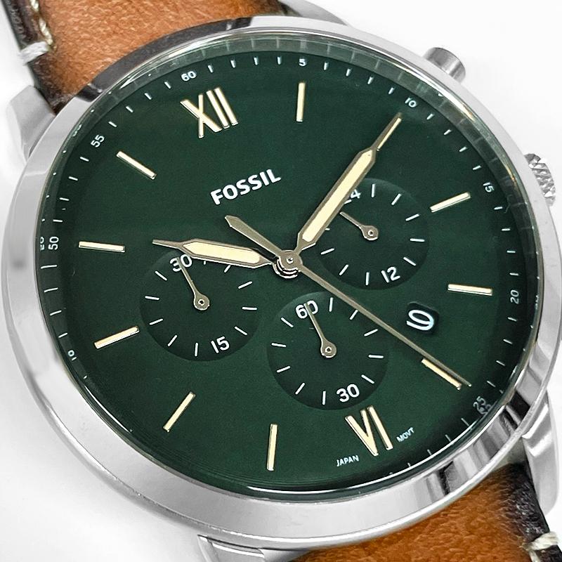 FOSSIL（フォッシル） 腕時計 新品・アウトレット NEUTRA ニュートラ FS5963 メンズ グリーン文字盤 クォーツ 革ベルト ...