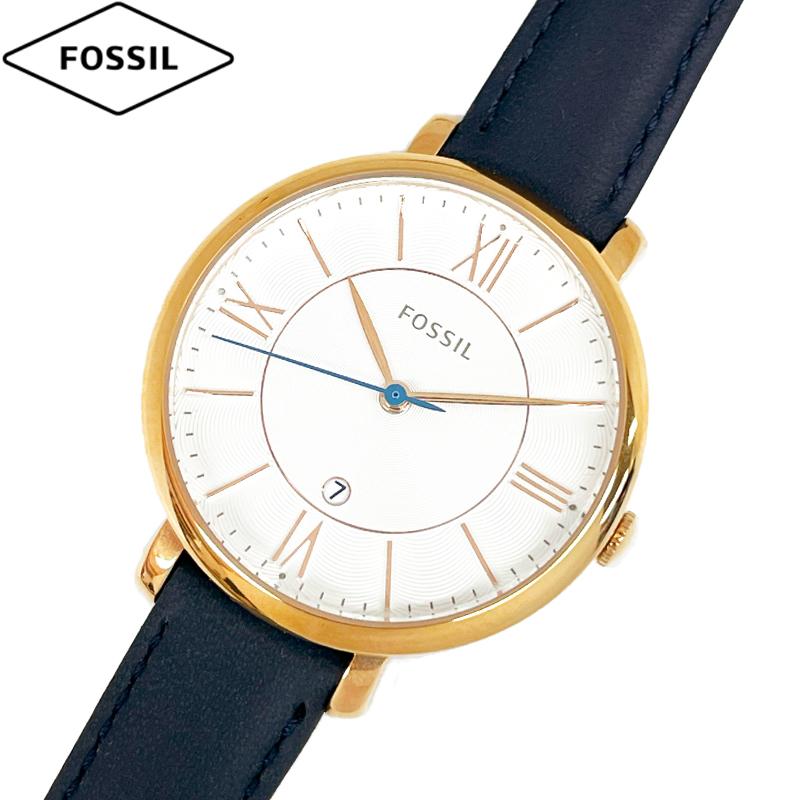 ☆未使用品☆FOSSILスマートウォッチ☆JACUELINE☆ネイビーレザー  