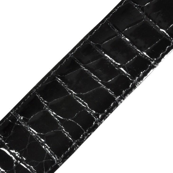 別注品 Hバックル用 替ベルト 105cm ブラック クロコダイル ツヤ有