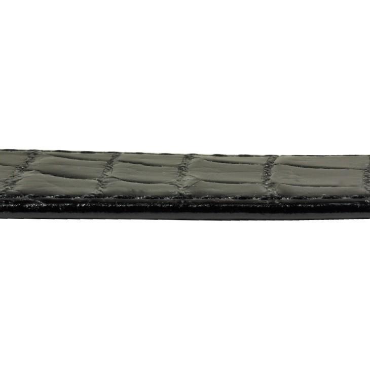別注品 Hバックル用 替ベルト 110cm ブラック クロコダイル ツヤ有 （シャイニー）日本製 送料無料の画像