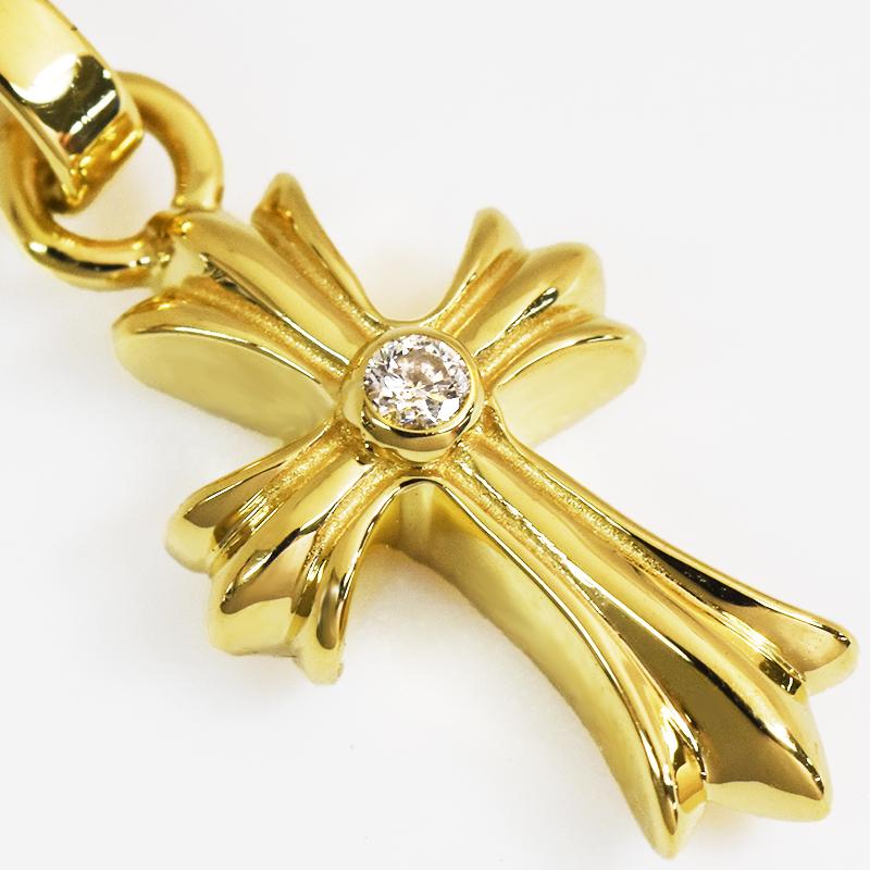 K18 地金1Pクロス15【sm12】18金 18K ペンダント トップ ダイヤモンド