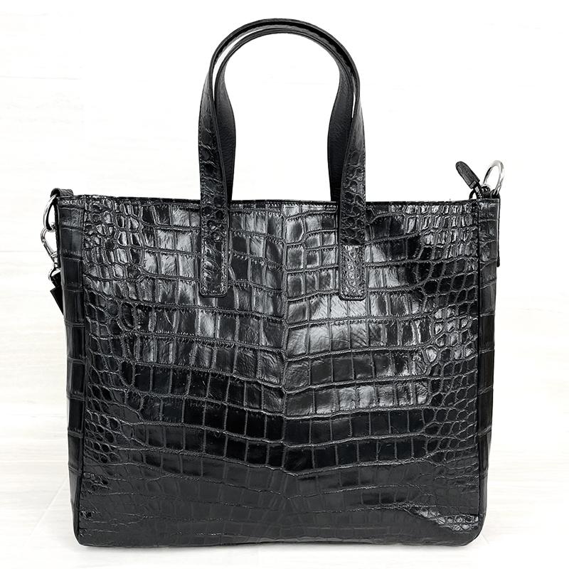 日本製 クロコダイル バッグ 黒 JRA 4109 センター取り ワニ