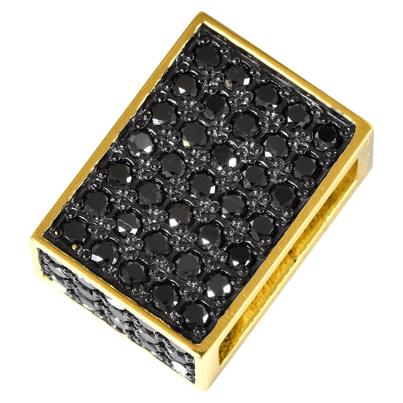 K18 ブラックダイヤ オールパヴェプレートBK14 喜平用 50〜100g専用 ペンダントトップ 1ctUP 18金 チャーム 日本製 メンズ ori24の画像