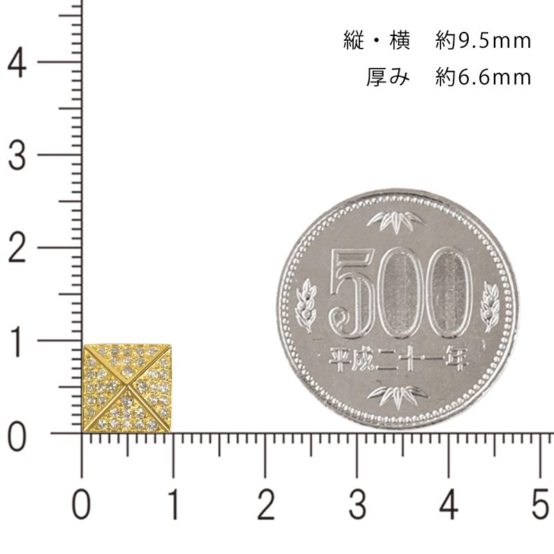 K18 ダイヤ スタッズパヴェプレート9 喜平用 50g 専用 ペンダントトップ ダイヤモンド 18金 ゴールド チャーム メンズ 日本製 ori24の画像