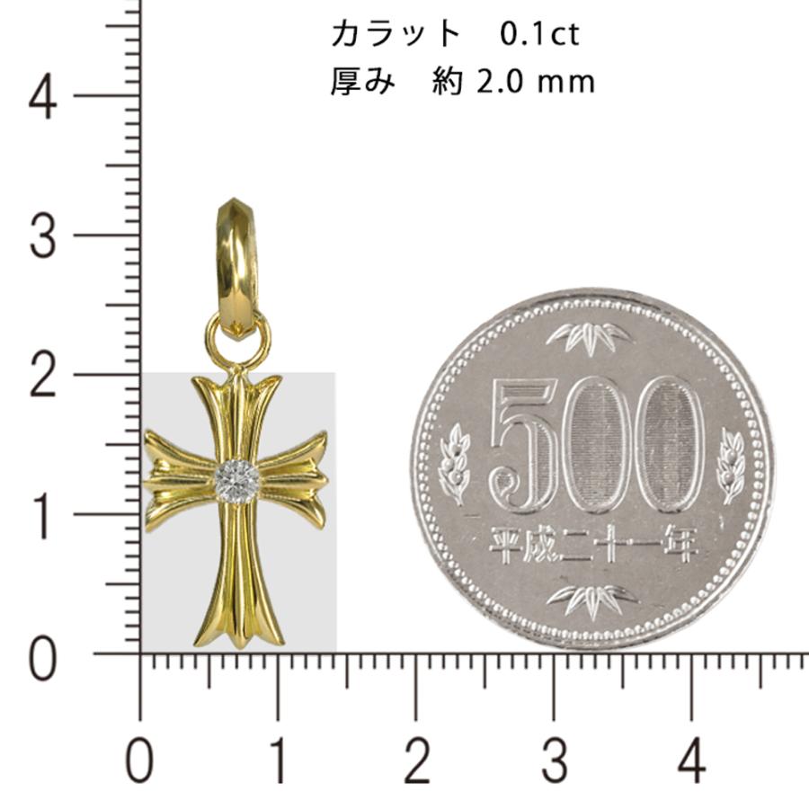 K18 1Pクロス20 三角バチカン ペンダントトップ ダイヤモンド 十字架 0.1ctUP 鑑別書付 メンズジュエリー 日本製 新品の画像