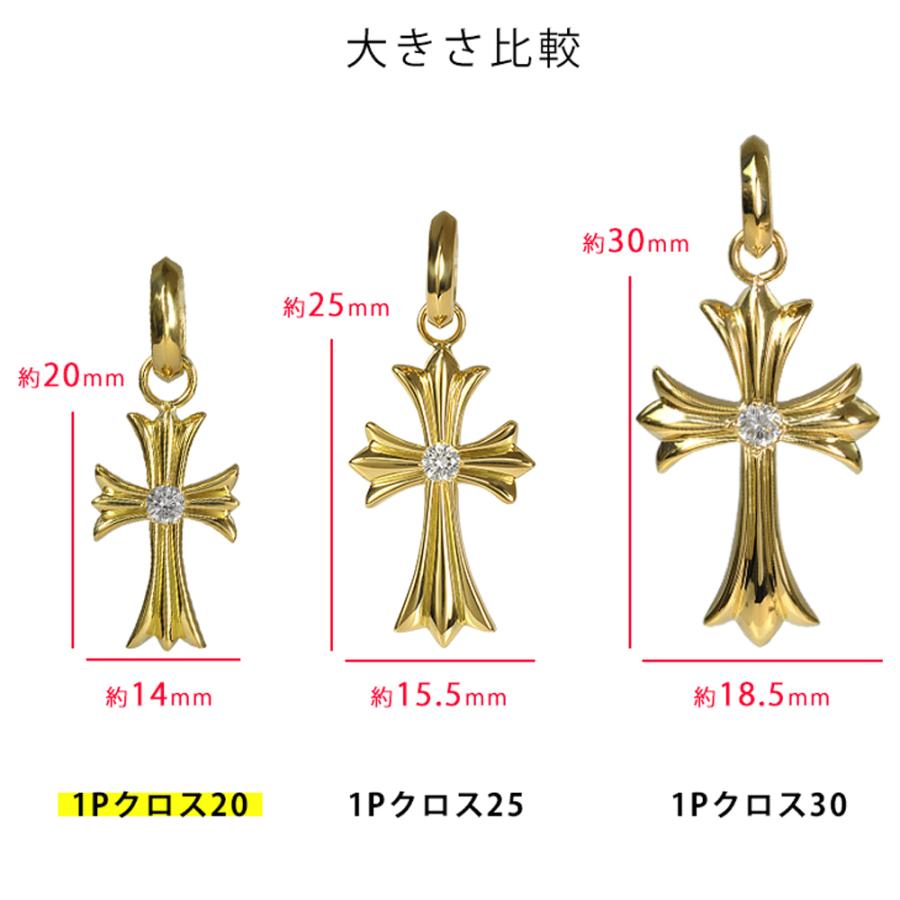 K18 1Pクロス20 三角バチカン ペンダントトップ ダイヤモンド 十字架 0.1ctUP 鑑別書付 メンズジュエリー 日本製 新品の画像