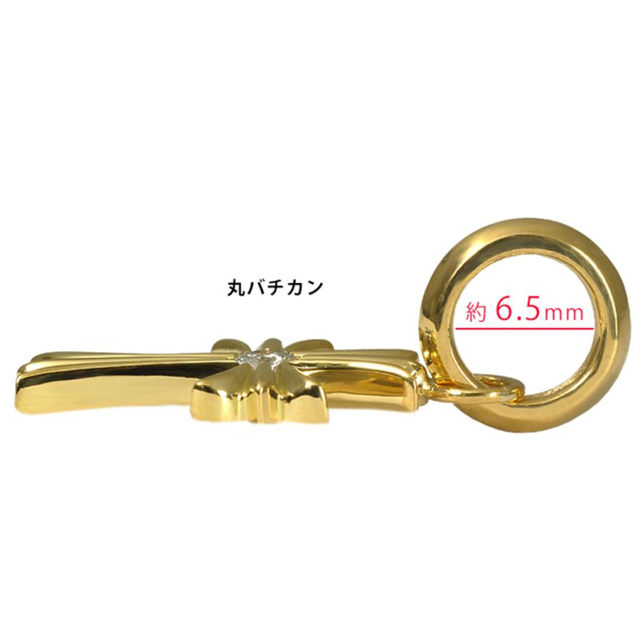 K18 1Pクロス20 丸バチカン ペンダントトップ ダイヤモンド 0.1ctUP 鑑別書付 新品 メンズジュエリー 日本製 ori24の画像