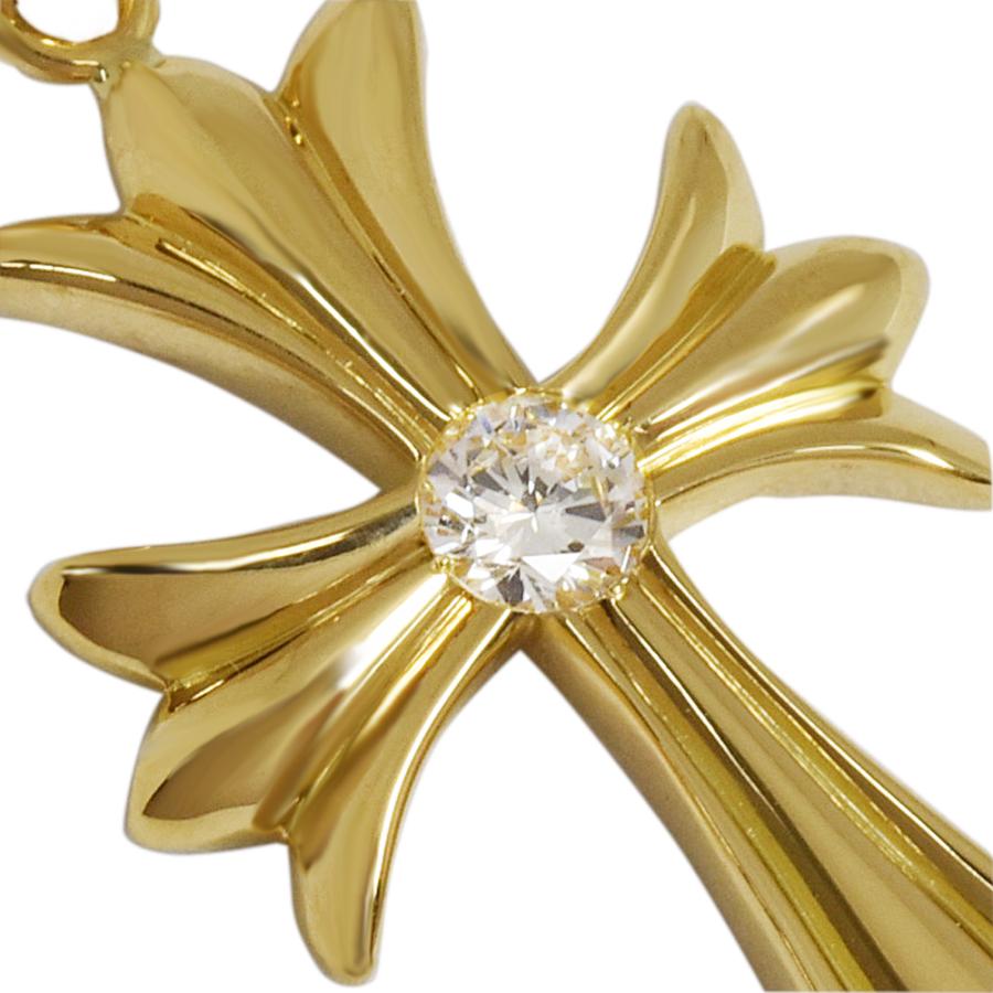 K18 1Pクロス30 丸バチカン イエローゴールド ペンダントトップ