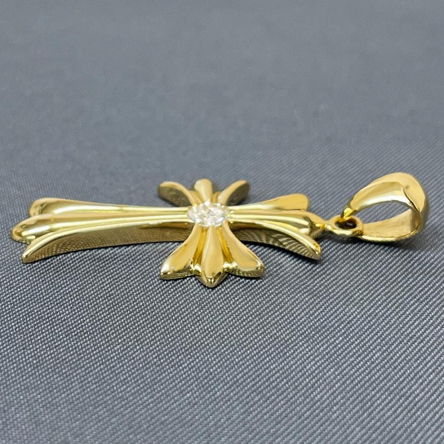 K18 1Pクロス30 丸バチカン イエローゴールド ペンダントトップ