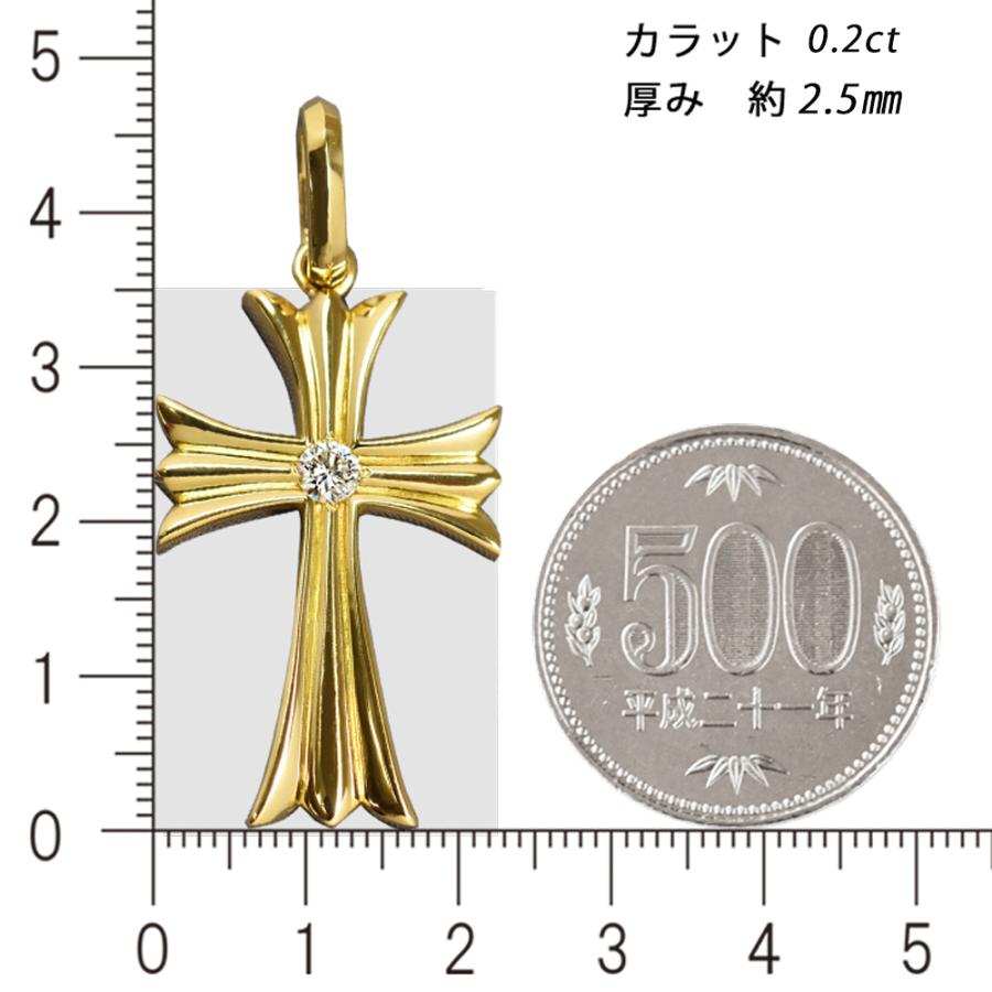 k18金トップ K18 1Pクロスライト35 三角バチカン イエローゴールド ペンダント