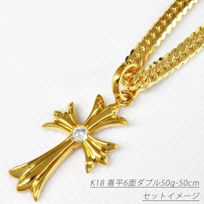 K18 1Pクロス30 イエローゴールド ペンダントトップ