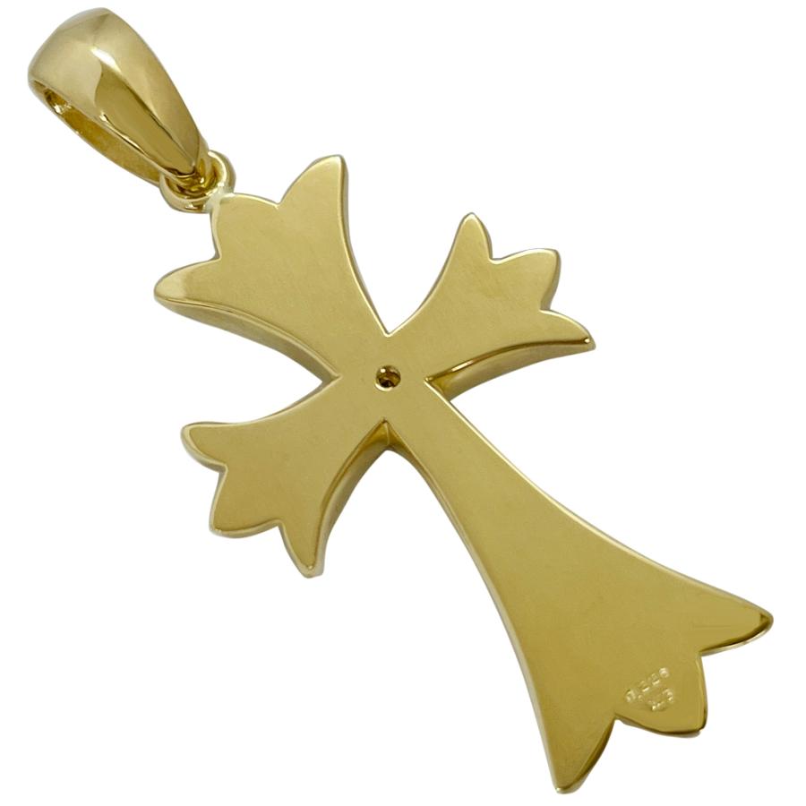 K18 1Pクロスシャープ35 イエローゴールド ペンダントトップ