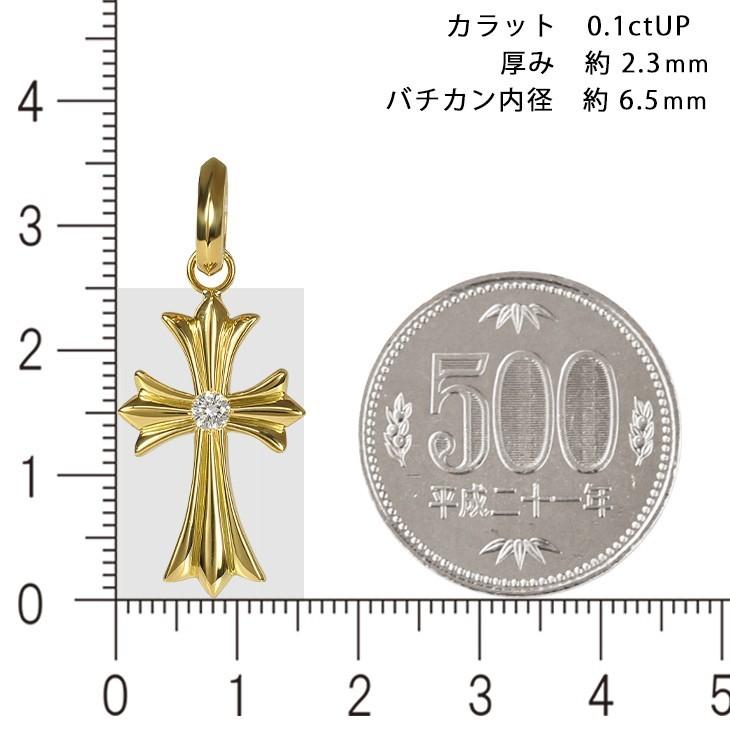 k18 1Pクロス25 丸バチカン イエローゴールド ペンダントトップ