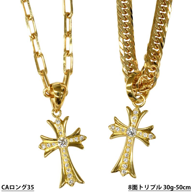 K18 クロス ダイヤペンダント 3.6g 0.2ct