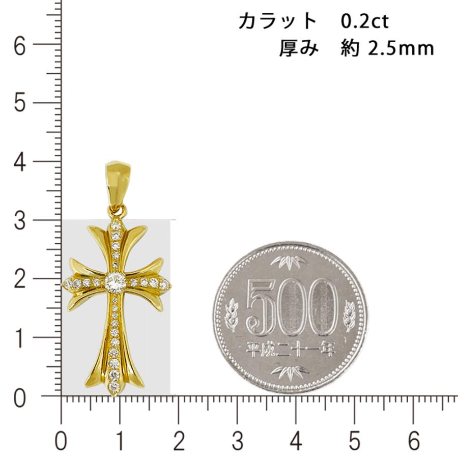 K18 クロス30 イエローゴールド ペンダントトップ 0.2ct G SI2 GOOD