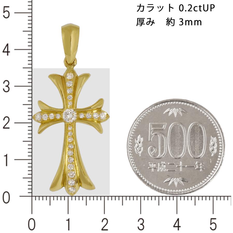 K18 クロスシャープ35 三角バチカン ペンダントトップ ダイヤモンド 鑑定書付 0.220ct G SI1 GOOD メンズ ori24 送料無料 |  | 03