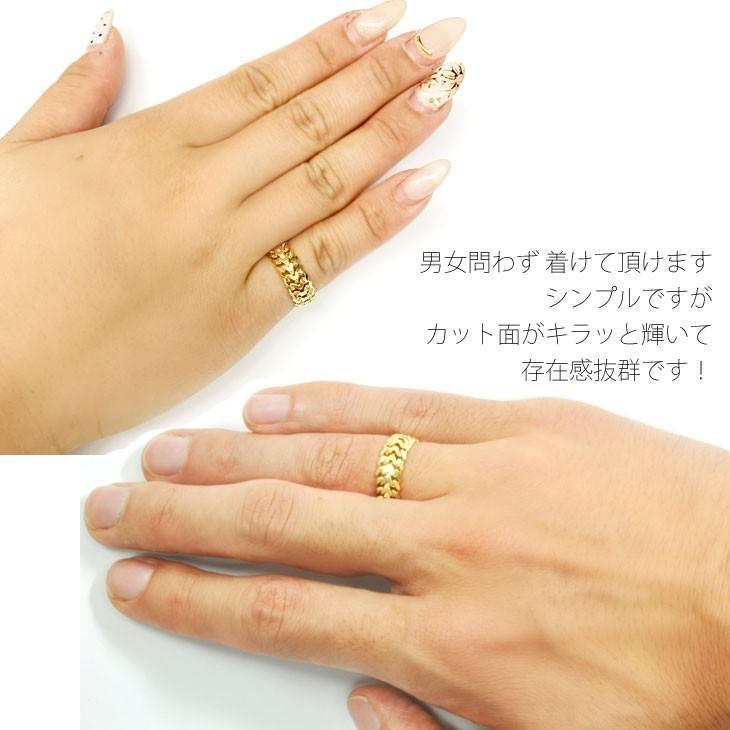 K18 6.6mm幅 9号 喜平チェーンリング 新品 18金 喜平リング 指輪 レディース メンズ ペアリングの画像