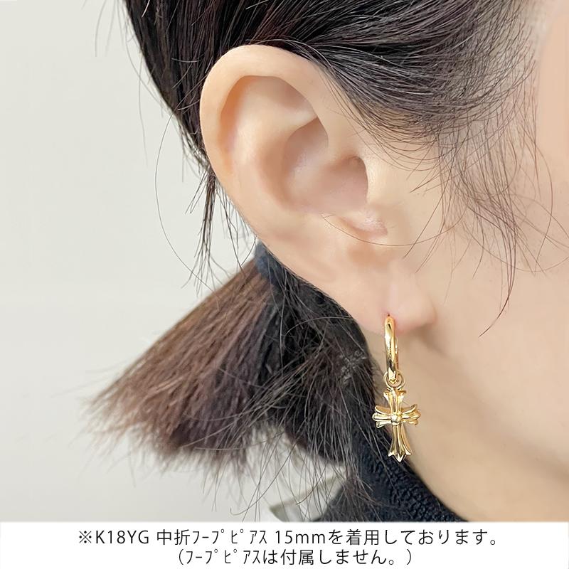 新品 K18 地金シンプルクロス15 18金 ペンダント チャーム クロス 十字架 無垢 ヘッド ピアスチャーム ゴールド メンズ レディースの画像