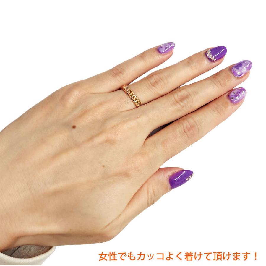 K18 3.6mm幅 幅細 6面W 17号 喜平チェーンリング 6面ダブル 18金