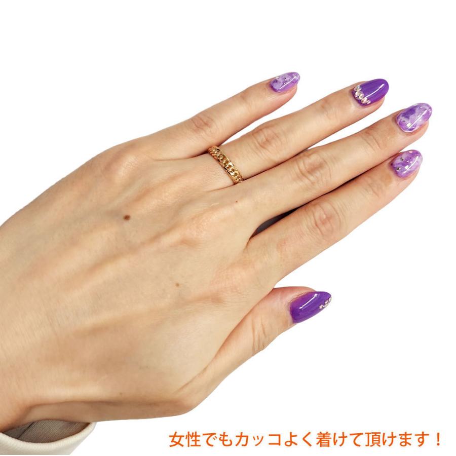 K18 3.6mm幅 幅細 6面W 7号 喜平チェーンリング 6面ダブル 18金