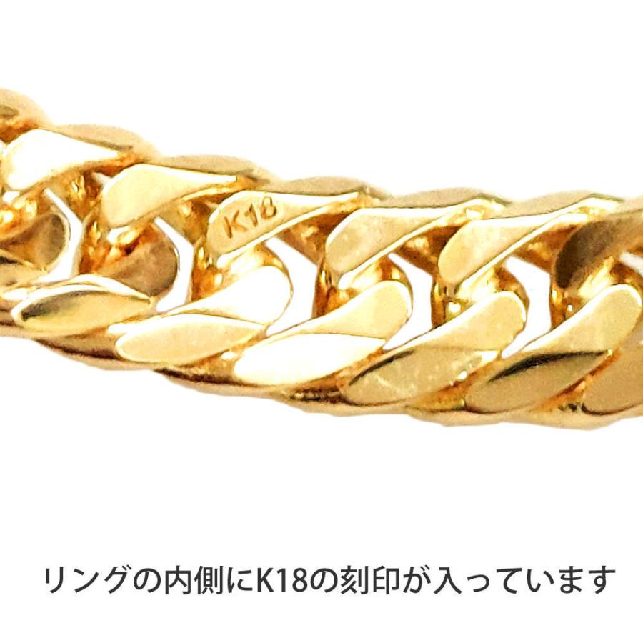 K18 3.6mm幅 幅細 6面W 9号 喜平チェーンリング 6面ダブル 18金