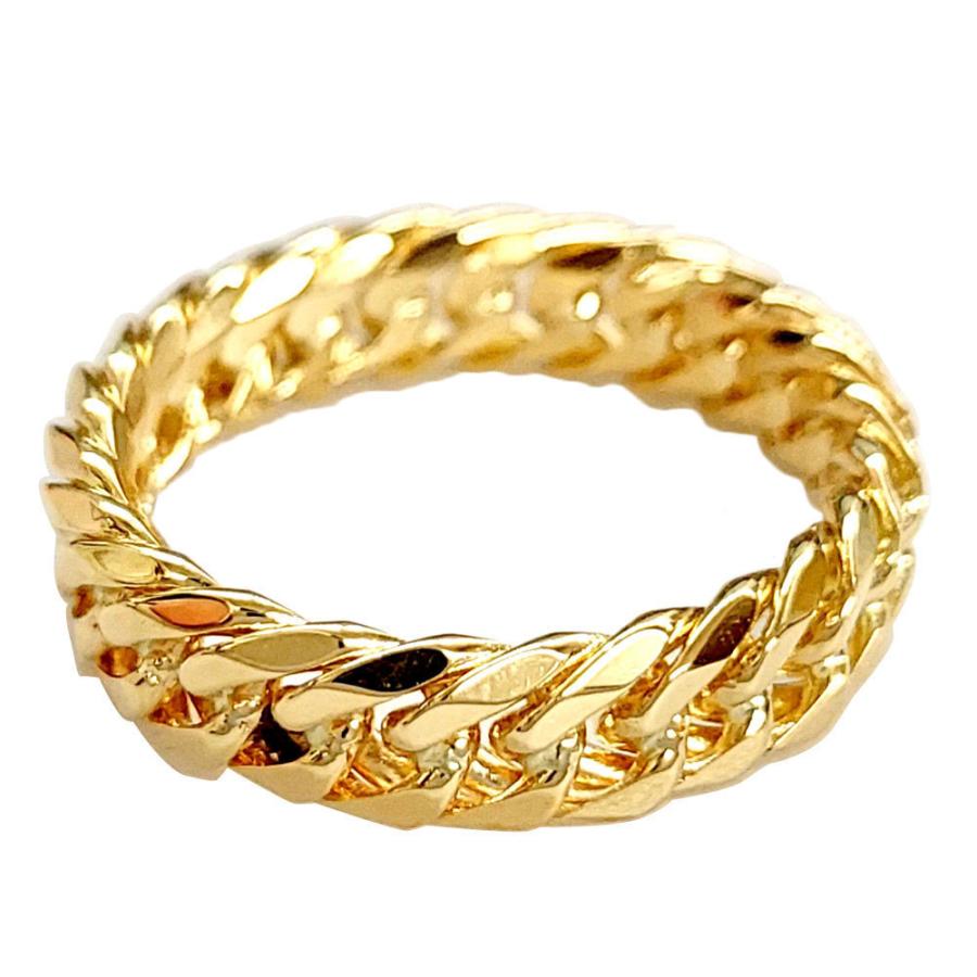 K18 幅太 5.6mm幅 6面W 11号 喜平チェーンリング 6面ダブル 新品 18金