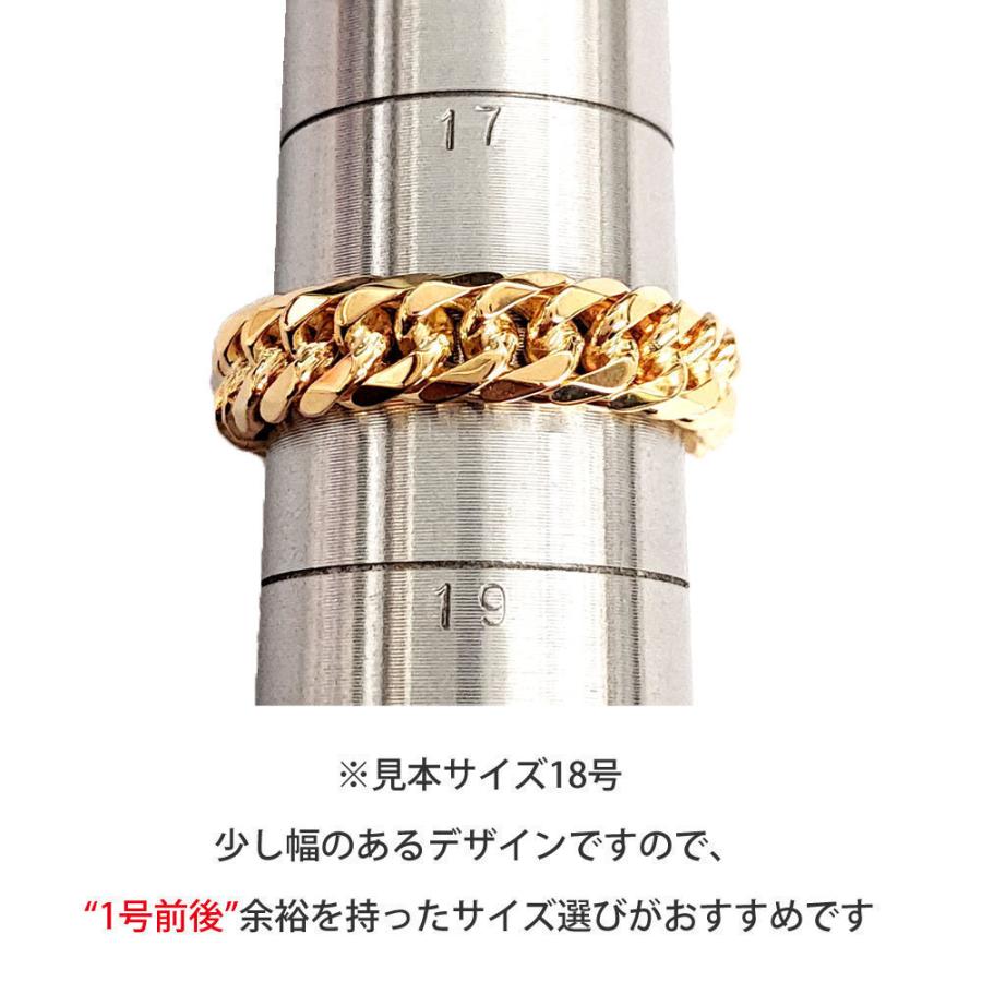 K18 幅太 5.6mm幅 6面W 21号 喜平チェーンリング 6面ダブル 新品 18金 