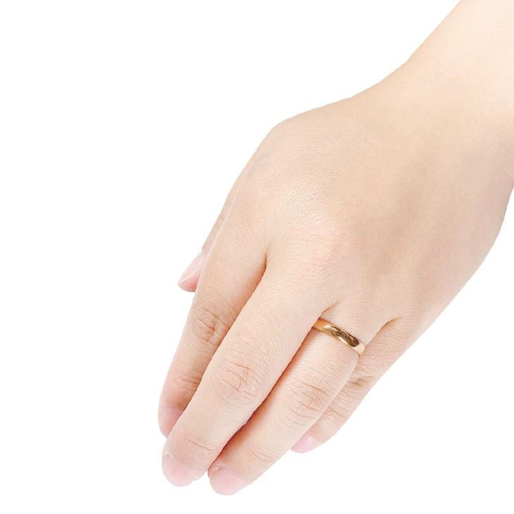 K18PG 3mm幅 ピンクゴールド ダイヤモンド あり/なし 選べます 甲丸リング 内甲丸 マリッジリング 結婚指輪 送料無料の画像