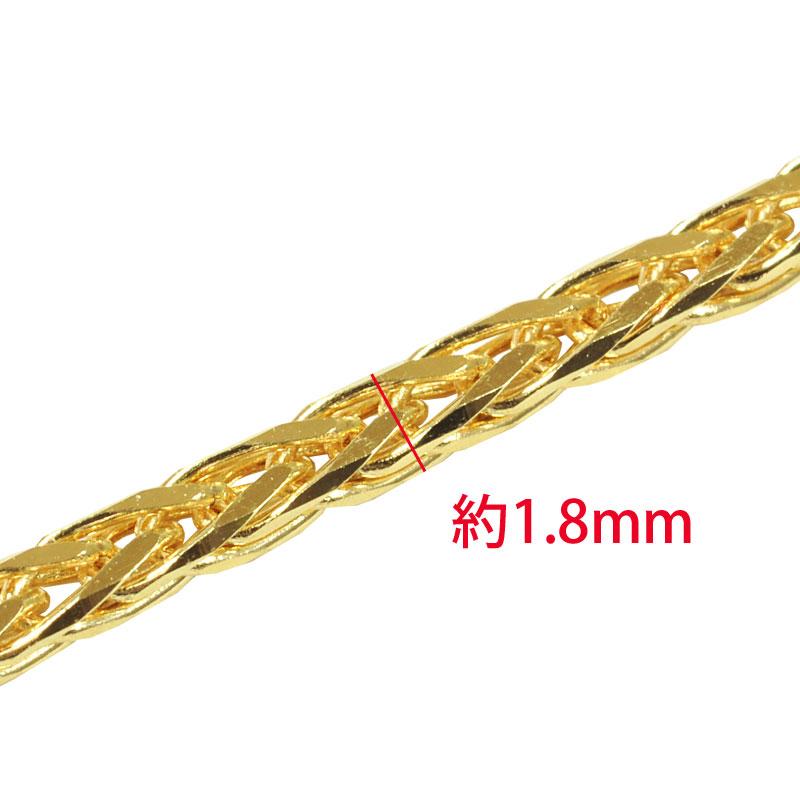 新品日本製スネーク チェーン ネックレス K18 イエロ ゴールド45cm
