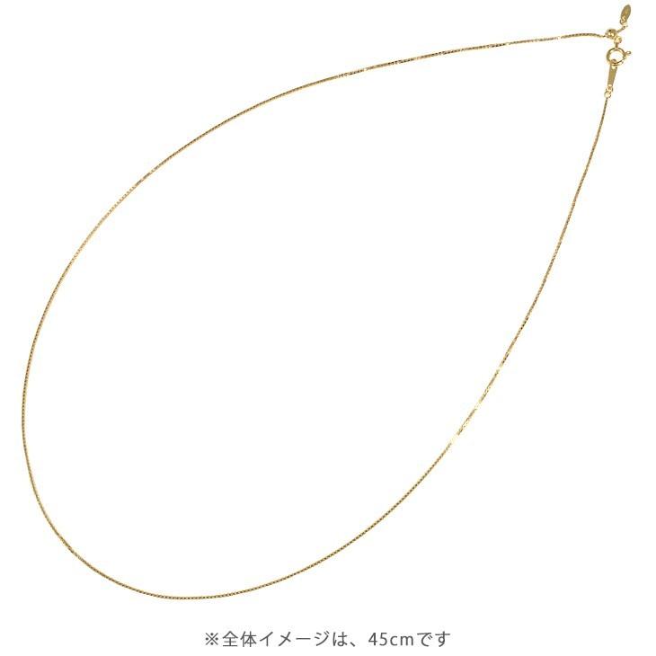 K18 0.8mm幅 50cm ベネチアン8 2g前後 18金 イエローゴールド ベネチアンチェーン  ネックレスチェーン スライドアジャスター付きの画像