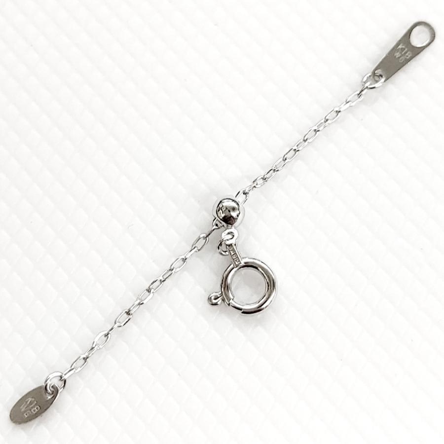 K18WG カットあずき 5cm スライド式 アジャスターチェーン 1.0mm 5cm